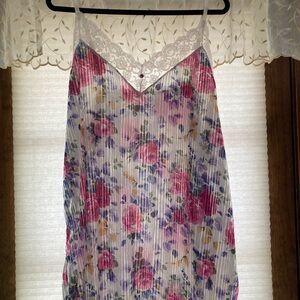 Floral Lace-Trimmed Chemise Lingerie